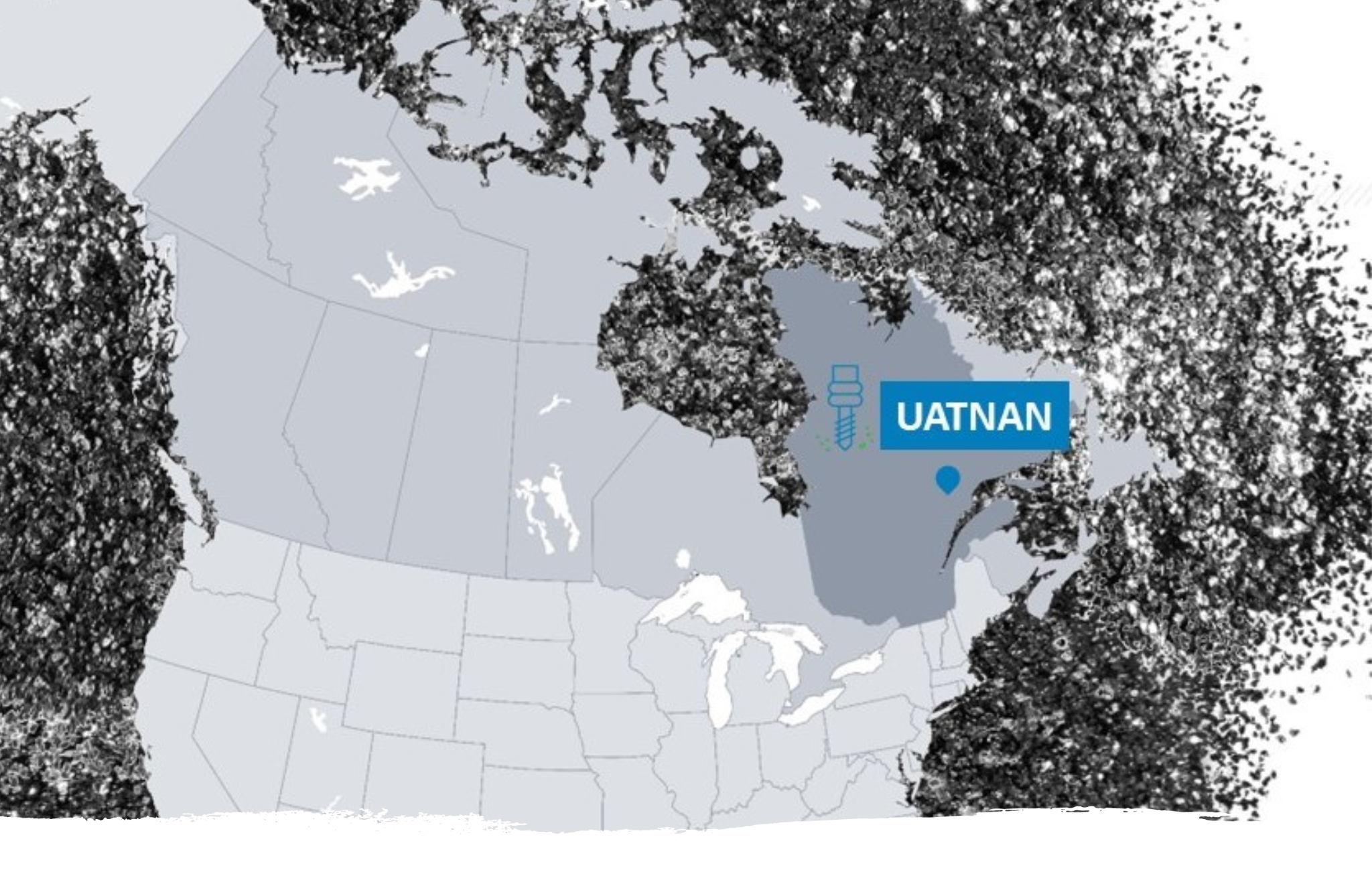 The Uatnan mining project on the Quebec map
